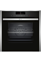 NEFF N90 B58VT68H0B Stainless Steel Pyrolytic Slide&Hide VarioSteam Built-In Electric Single Oven with HomeConnect