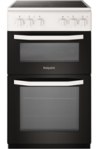 Hotpoint Cloe HD5V92KCW 50cm White Twin Cavity Electric Cooker