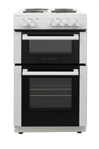 White Knight ATTC50W White 50cm Twin Cavity Electric Cooker with Solid Plate Hob