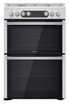 Hotpoint HDM67G9C2CX 60cm Silver Double Oven Dual Fuel Cooker