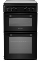 Hotpoint Cloe HD5V92KCB 50cm Black Twin Cavity Electric Cooker