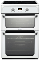 Hotpoint Ultima HUI612P 60cm White Double Oven Electric Cooker