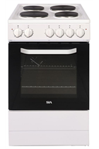 SIA ESCA51W 50cm White Single Cavity Electric Cooker