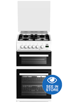 Beko EDG506W 50cm White Twin Cavity Gas Cooker