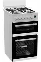 Beko EDG507W 50cm White Double Oven Gas Cooker