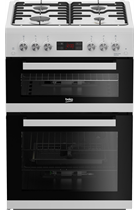 Beko EDG634W 60cm White Double Oven Gas Cooker