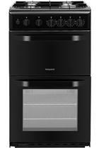 Hotpoint Cloe HD5G00KCB 50cm Black Twin Cavity Gas Cooker