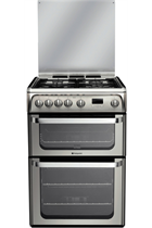 Hotpoint Ultima HUG61X 60cm Stainless Steel Double Oven Gas Cooker
