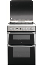 Indesit Advance ID60G2X 60cm Stainless Steel Double Oven Gas Cooker