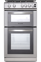Montpellier MDG500LS 50cm Silver Double Oven Gas Cooker