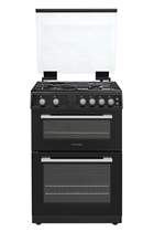 Montpellier MDOG60LK 60cm Black Double Oven Gas Cooker