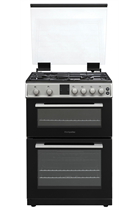 Montpellier MDOG60LS 60cm Silver Double Oven Gas Cooker