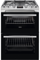 Zanussi ZCG63260XE 60cm Stainless Steel Double Oven Gas Cooker
