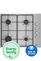 Beko CIHYG21SX 61cm Stainless Steel Built-In Gas Hob