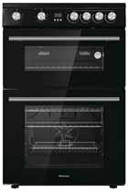 Hisense HDE3211BBUK Black 60cm Double Oven Electric Cooker with Ceramic Hob