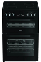 Hotpoint HDE6VDC2B1 60cm Black Double Oven Electric Cooker