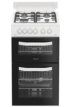 Hotpoint HDG5GCW White 50cm Gas Double Cooker
