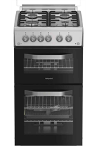 Hotpoint HDG5GCX Inox 50cm Gas Double Cooker