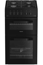 Hotpoint HTG5GCB Black 50cm Freestanding Gas Twin Cavity Cooker