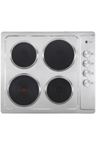 Cata UBSPH60KCR 59cm Silver Solid Plate Electric Hob