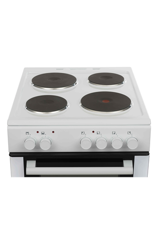 White Knight ATTC50W White 50cm Twin Cavity Electric Cooker Solid Plate
