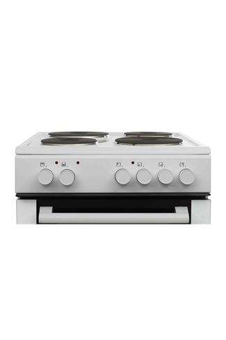 White Knight ATTC50W White 50cm Twin Cavity Electric Cooker Solid Plate