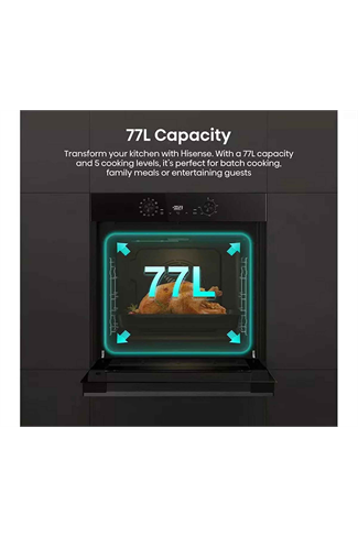 Hisense BI622ABPGUK 77L Built In Electric Single Oven Jet Black
