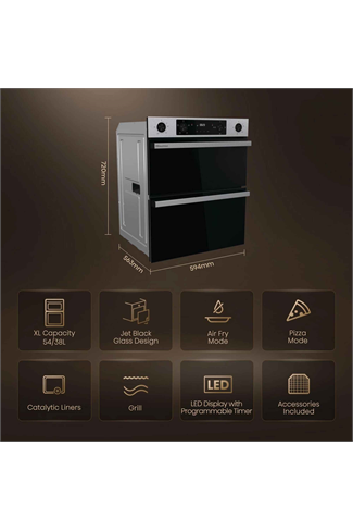 Hisense BUD714221CX 92L Built Under Electric Double Oven Stainless Steel