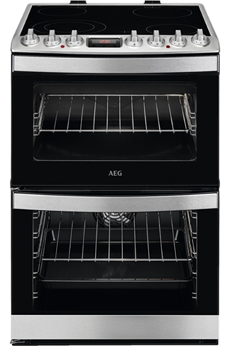AEG CCB6740ACM 60cm Black Ceramic Double Oven Electric Cooker