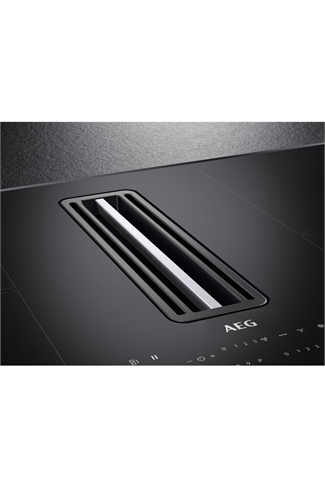 AEG CCE84751FB 83cm New Double Bridge Hob with Extractor, RECIRCULATION MODEL ONLY, Touch on Glass