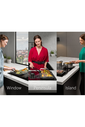 AEG CCE84751FB 83cm New Double Bridge Hob with Extractor, RECIRCULATION MODEL ONLY, Touch on Glass