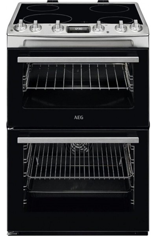 AEG CCX6530ACM Stainless Steel Double Oven Electric Cooker with Ceramic Hob