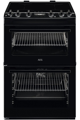 AEG CIX6540ACB 60cm Black Induction Hob Double Oven Electric Cooker
