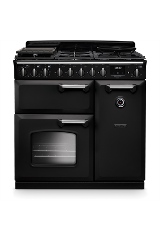 Rangemaster Classic Deluxe 90cm Dual Fuel Range Cooker Charcoal Black