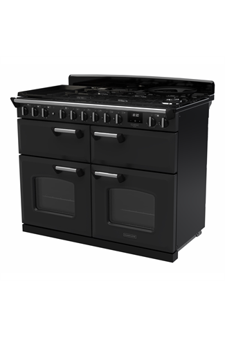 Rangemaster Classic Deluxe 110cm Dual Fuel Range Cooker Charcoal Black