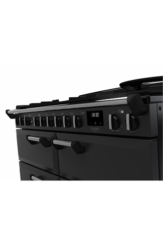 Rangemaster Classic Deluxe 110cm Dual Fuel Range Cooker Charcoal Black