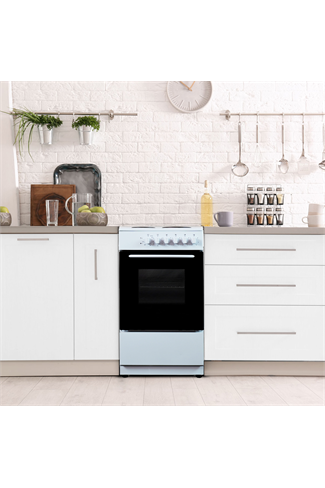 Montpellier CSE46W 50cm White Solid Plate Single Cavity Electric Cooker