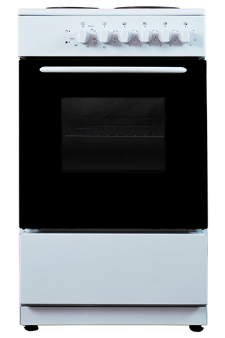 Montpellier CSE46W 50cm White Solid Plate Single Cavity Electric Cooker