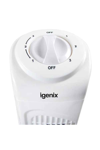 Igenix DF0029 White 29" Oscillating Tower Fan 3 Speed