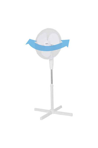 Igenix DF1655 White 16" Oscillating Pedestal Fan 3 Speed