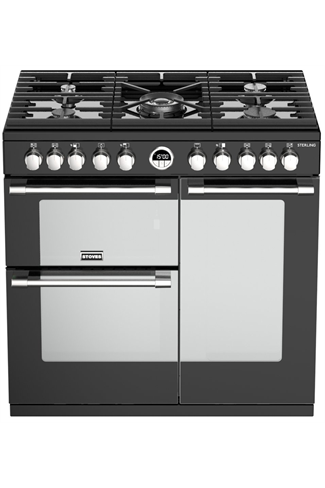 Stoves Sterling S900DF 90cm Black Dual Fuel Range Cooker