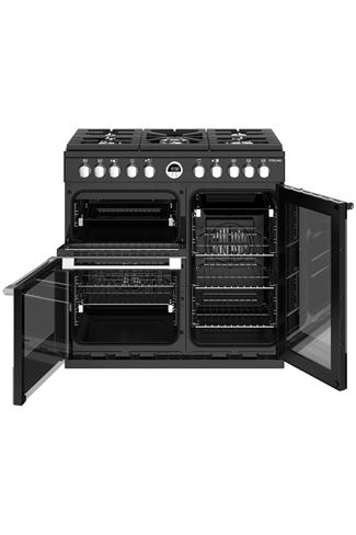 Stoves Sterling S900DF 90cm Black Dual Fuel Range Cooker