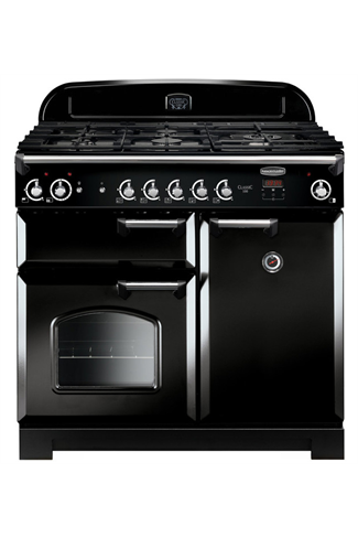 Rangemaster Classic CLA100DFFBL/C 100cm Black Dual Fuel Range Cooker