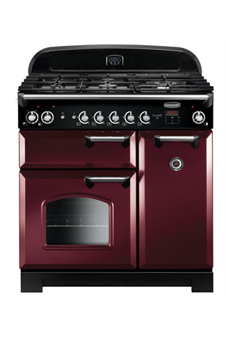 Rangemaster Classic CLA90DFFCY/C 90cm Cranberry Dual Fuel Range Cooker