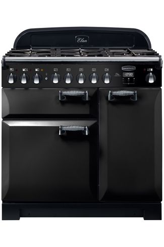 Rangemaster Elan Deluxe ELA90DFFBL 90cm Black Dual Fuel Range Cooker