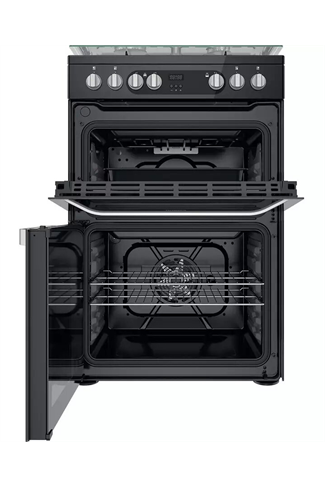 Hotpoint HDM67G9C2CB 60cm Black Double Oven Dual Fuel Cooker