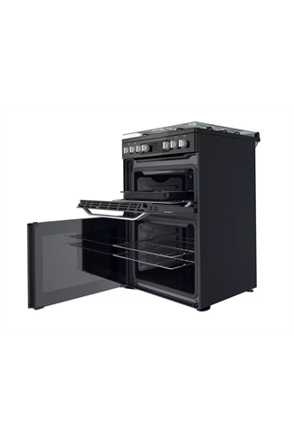 Hotpoint HDM67G9C2CB 60cm Black Double Oven Dual Fuel Cooker