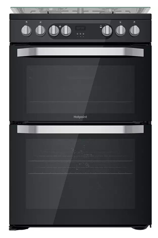 Hotpoint HDM67G9C2CB 60cm Black Double Oven Dual Fuel Cooker