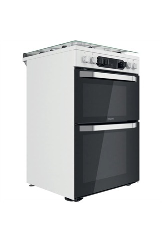 Hotpoint HDM67G9C2CW 60cm White Double Oven Dual Fuel Cooker