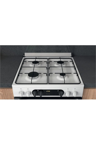 Hotpoint HDM67G9C2CW 60cm White Double Oven Dual Fuel Cooker